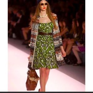 Milly Sleeveless Summer dress Green/Brown- NWOT 8